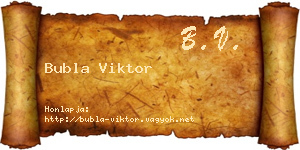 Bubla Viktor névjegykártya